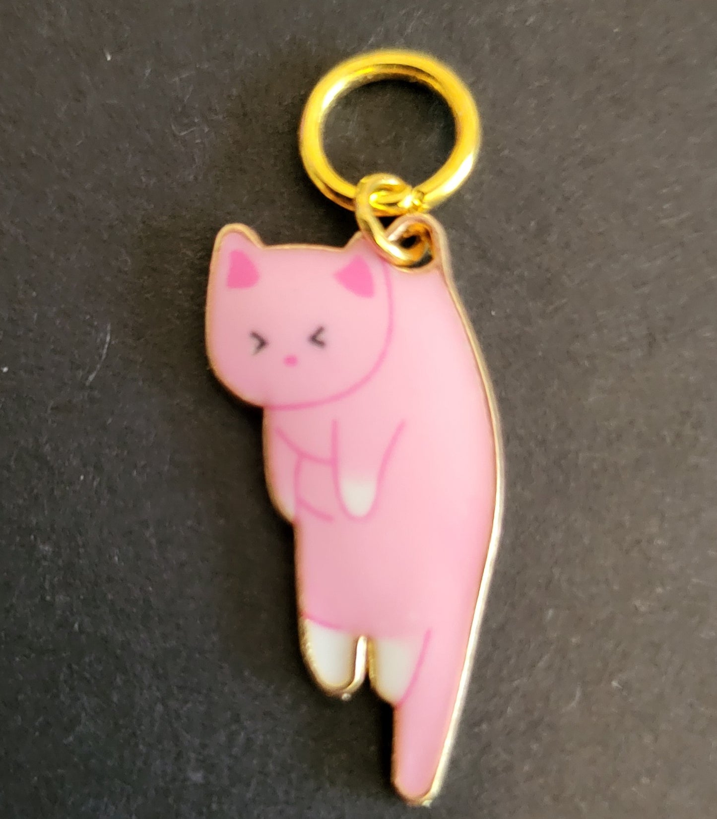 Stitch markers: 6 stages of acceptance - kitten edition